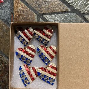 Baublebar red, white and blue heart earrings